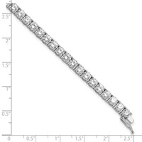 Sterling Shimmer Sterling Silver Rhodium-plated 4.5mm CZ 37 Stone Bracelet, 7" view 4