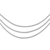 Sterling Shimmer Sterling Silver Rhodium-plated 732 Stone CZ 3 Strand Layer Necklace, 16" view 1