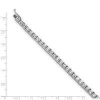 Sterling Shimmer Sterling Silver Rhodium-plated 41 Stone CZ Bracelet, 7" view 4