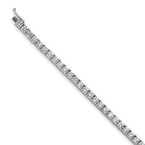 Sterling Shimmer Sterling Silver Rhodium-plated 41 Stone CZ Bracelet, 7"