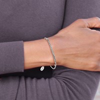 Sterling Silver Antiqued Reflections Pink Crystal Love Heart Bracelet with Lobster Clasp Adjustable 6 to Bolo, 9" view 5