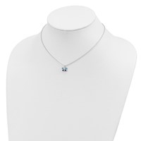 Sterling Silver Polished Blue & Purple Enameled Petite Butterfly Necklace with 1.5 Inch Extension, 15" view 4