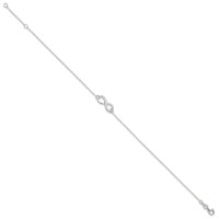 Sterling Silver Infinity Plus 1 Inch Extender - Total 10 Inch Anklet - 9in view 2