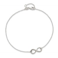 Sterling Silver Infinity Plus 1 Inch Extender - Total 10 Inch Anklet - 9in view 5