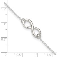 Sterling Silver Infinity Plus 1 Inch Extender - Total 10 Inch Anklet - 9in view 4