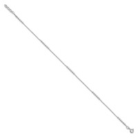 Sterling Silver Rhodium-plated Beaded Plus 0.5 Inch Extender - Total 10.5 Inch Anklet, 10" view 2