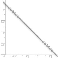 Sterling Silver Rhodium-plated Beaded Plus 0.5 Inch Extender - Total 10.5 Inch Anklet, 10" view 4