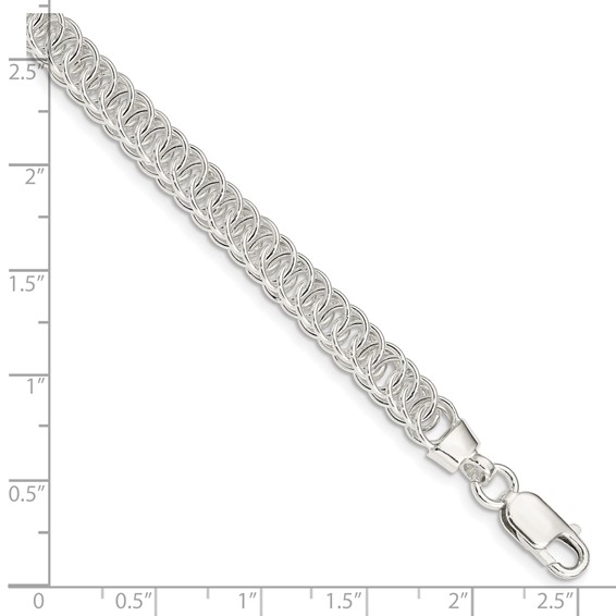 Sterling Silver Polished Fancy Link Bracelet