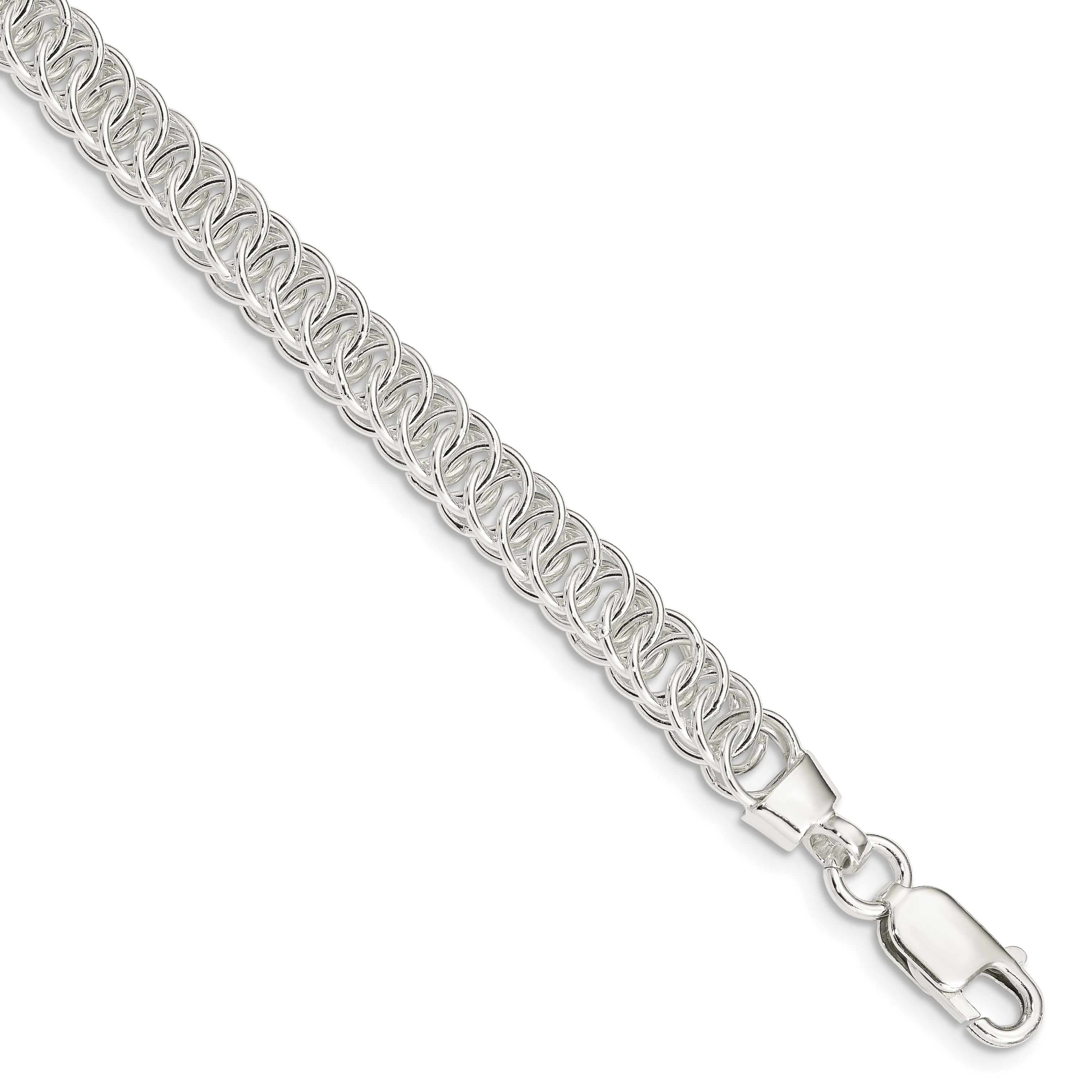 Sterling Silver Polished Fancy Link Bracelet (QG3585-7.5)
