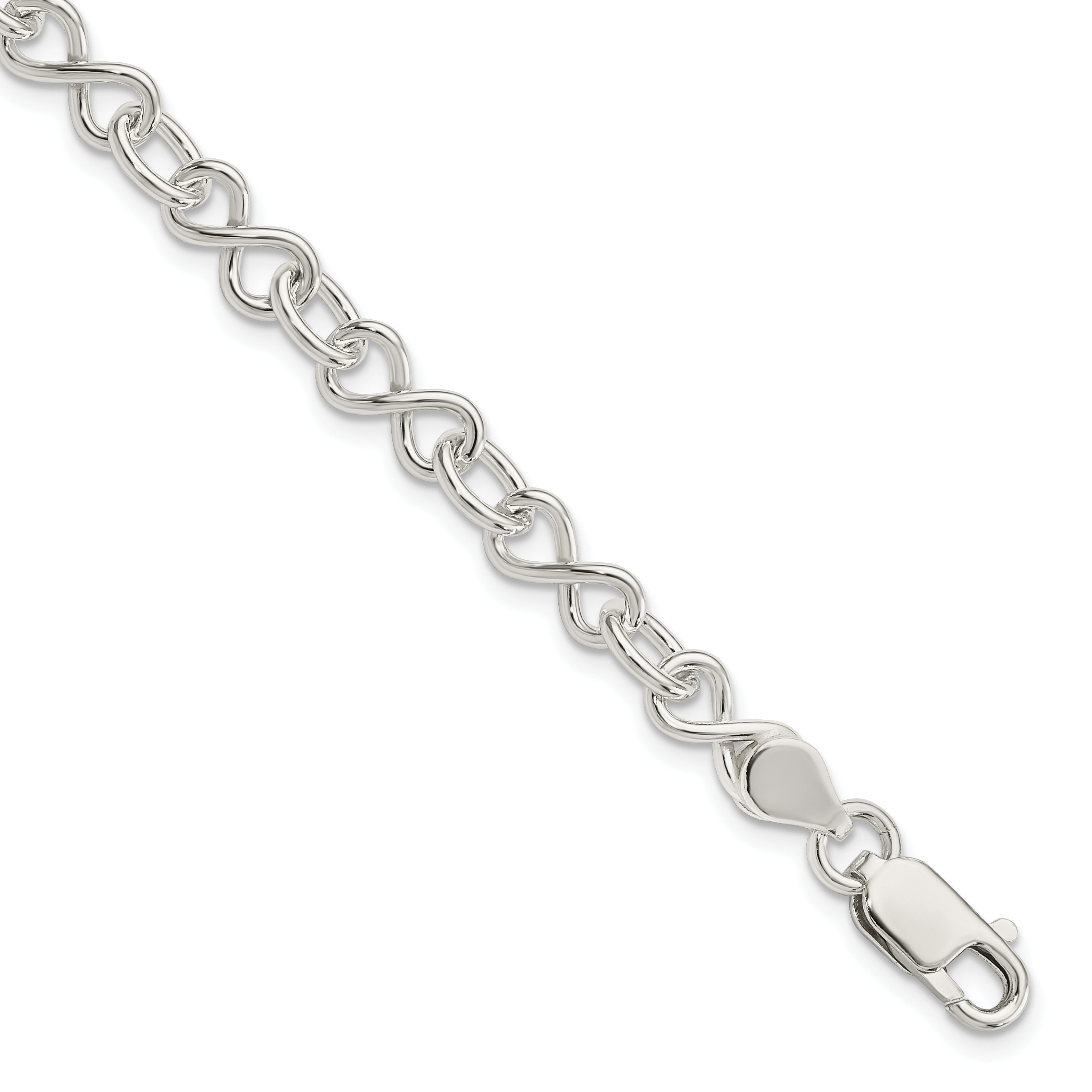 Sterling Silver Polished Fancy Link Bracelet (QG3596-7.5)