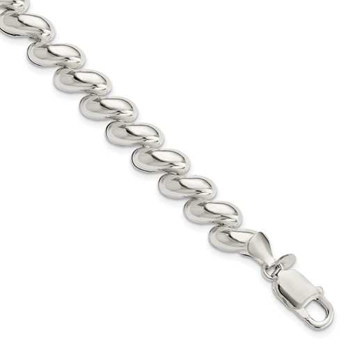 Sterling Silver Fancy Polished 8.9mm San Marco Bracelet, 7.5"