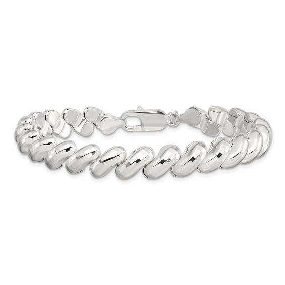 Sterling Silver Fancy Diamond-cut San Marco Bracelet