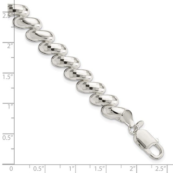 Sterling Silver Fancy Diamond-cut San Marco Bracelet