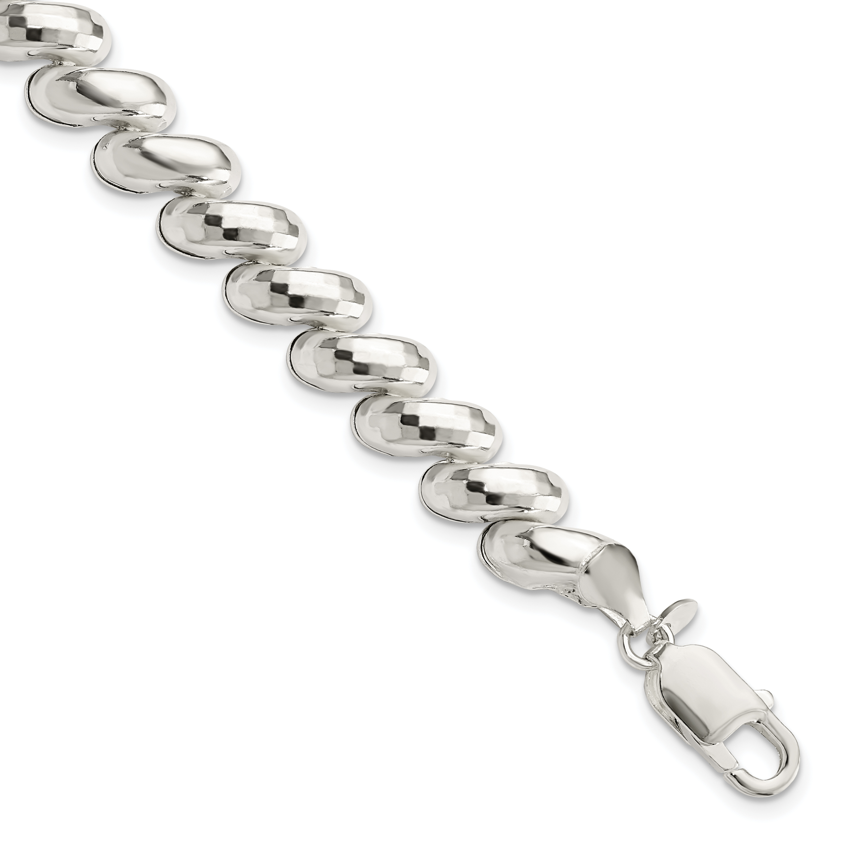 Sterling Silver Fancy Diamond-cut San Marco Bracelet (QG3599-7.5)