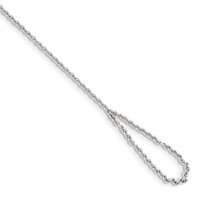 Sterling Silver Rhodium-plated Polished CZ Four-Leaf Clover Attached Chain Ring Bracelet, 7" view 4