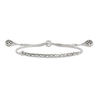 Sterling Silver Antiqued Filigree Drops Bracelet with Lobster Clasp Adjustable 6 to Bolo, 9" view 4