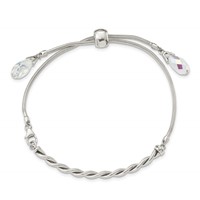 Sterling Silver Antiqued Crystal Briolette Tassel Bracelet with Lobster Clasp Adjustable 6 to Bolo, 9" view 4