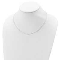 Sterling Silver Polished 6mm Bezel CZ 5-Station Necklace, 18" view 4