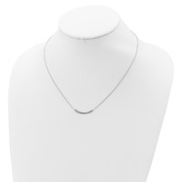 Sterling Silver Rhodium-plated CZ Curved Bar Necklace, 18" view 4