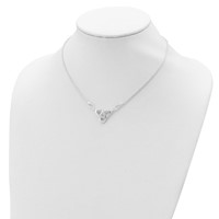 Sterling Silver Rhodium-plated Polished Celtic Knot Necklace with 1.5 Inch Extension, 16" view 4