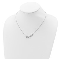 Sterling Silver Rhodium-plated Polished CZ Infinity Symbols Necklace, 18" view 4