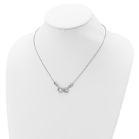 Sterling Silver Rhodium-plated Polished CZ Infinity Symbols Necklace, 18" view 4