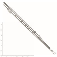 Sterling Silver 3 Strand D C Bead Polished Fancy Bracelet view 2