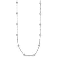 Sterling Silver Polished Beads Necklace with Singapore Chain, 18" view 2