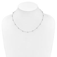 Sterling Silver Polished Beads Necklace with Singapore Chain, 18" view 3