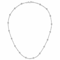 Sterling Silver Polished Beads Necklace with Singapore Chain, 18" view 4