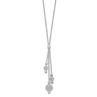 Sterling Silver Faceted and Filigree Beaded Drop Y-Necklace, 18" view 2