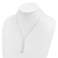 Sterling Silver Faceted and Filigree Beaded Drop Y-Necklace, 18" view 3