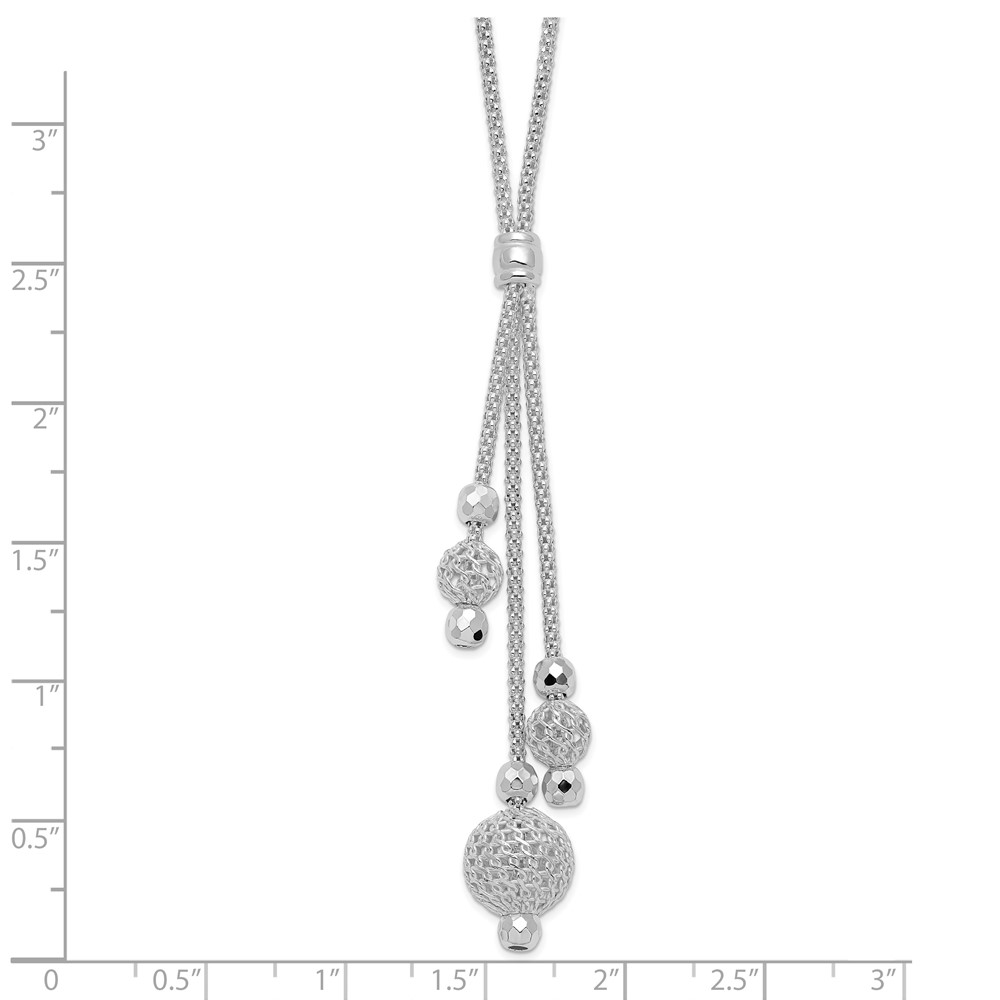 Sterling Silver Beaded Necklace (QG3795-18)