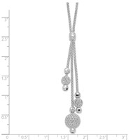 Sterling Silver Faceted and Filigree Beaded Drop Y-Necklace, 18" view 4