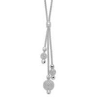 Sterling Silver Faceted and Filigree Beaded Drop Y-Necklace, 18" view 1
