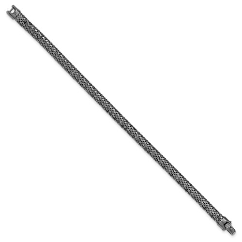 Sterling Silver Black Rhodium Mesh Bracelet