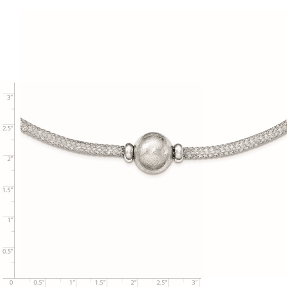 Sterling Silver Polished Crystal Necklace