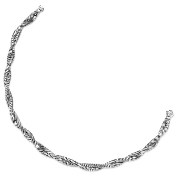 Sterling Silver Twisted Mesh Necklace