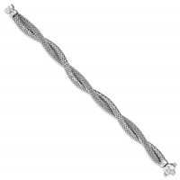 Sterling Silver Twisted Mesh Bracelet view 2