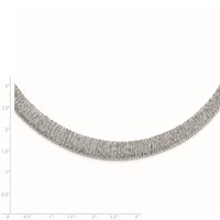 Sterling Silver Rhodium-plated Fancy Domed Necklace view 2