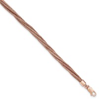 Sterling Silver Rose-tone Wire Mesh 6 Strand Bracelet view 1