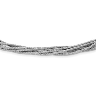 Sterling Silver Wire Mesh 6 Strand w/2IN Ext Necklace