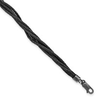 Sterling Silver Black Rhodium Wire Mesh 6 Strand Bracelet view 1