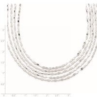 Sterling Silver Polished 5-Strand Fancy Flat Link Necklace, 17" view 3