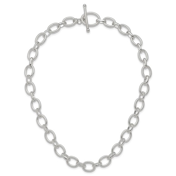 Sterling Silver Polished Fancy Link Necklace