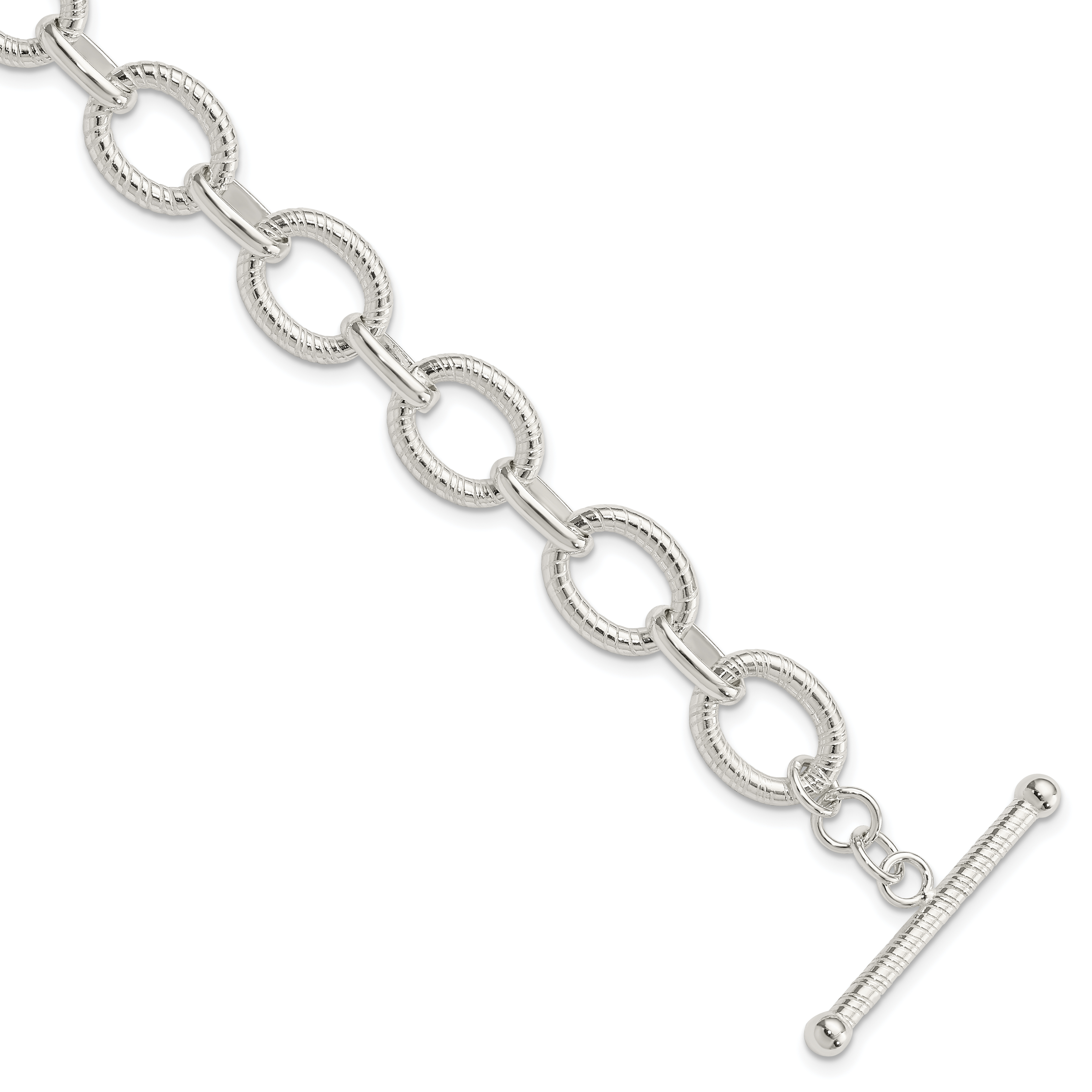 Sterling Silver Polished Fancy Link Bracelet (QG3892-7.5)