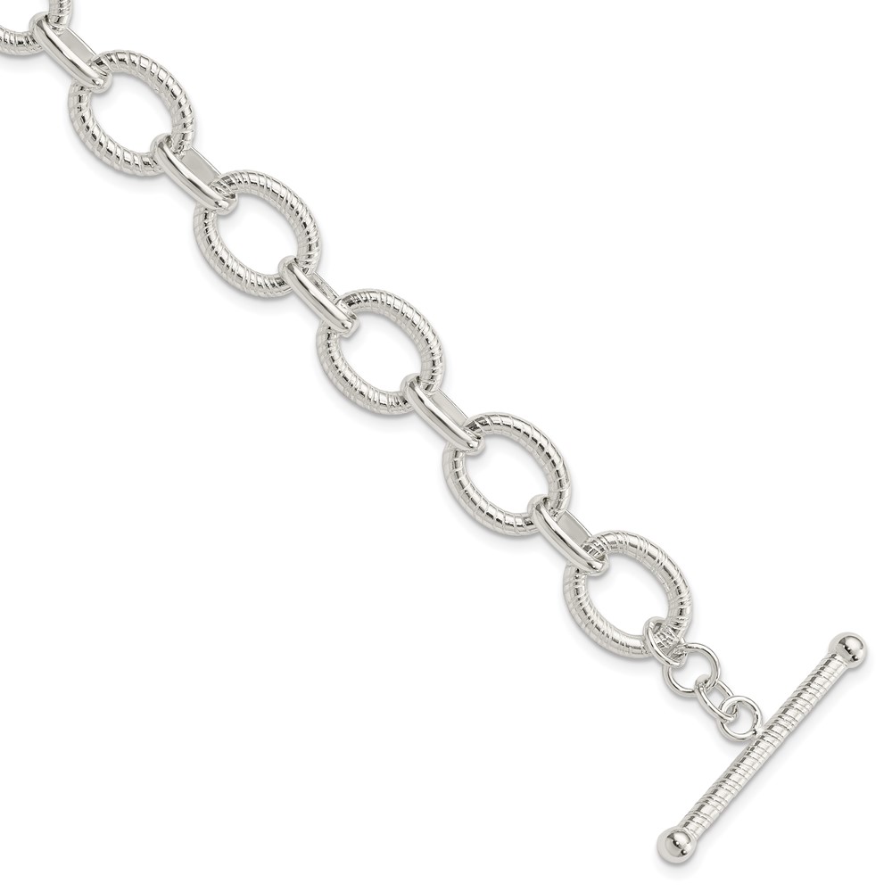 Sterling Silver Polished Fancy Link Bracelet (QG3892-7.5)