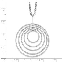 Sterling Silver Rhodium-plated Diamond-cut Multi-Circles Necklace, 18" view 3
