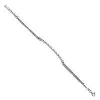 Sterling Silver Polished Twisted Bar Multistrand Bracelet with Ext. - 1in view 2