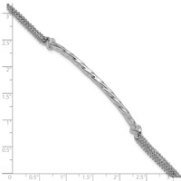 Sterling Silver Polished Twisted Bar Multistrand Bracelet with Ext. - 1in view 3